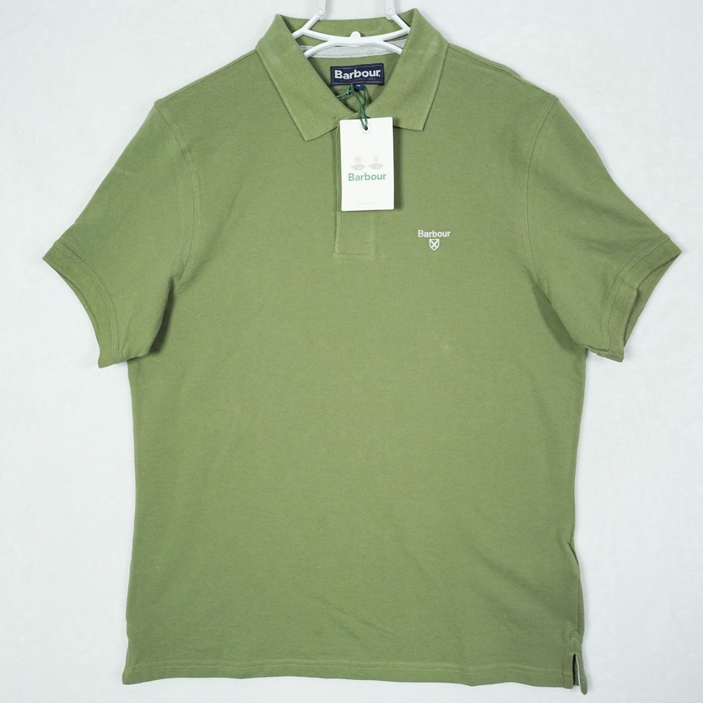 Barbour Mens Lightweight Sports‎ Polo Shirt Burnt Olive Green Size M - READ - Picture 2 of 9